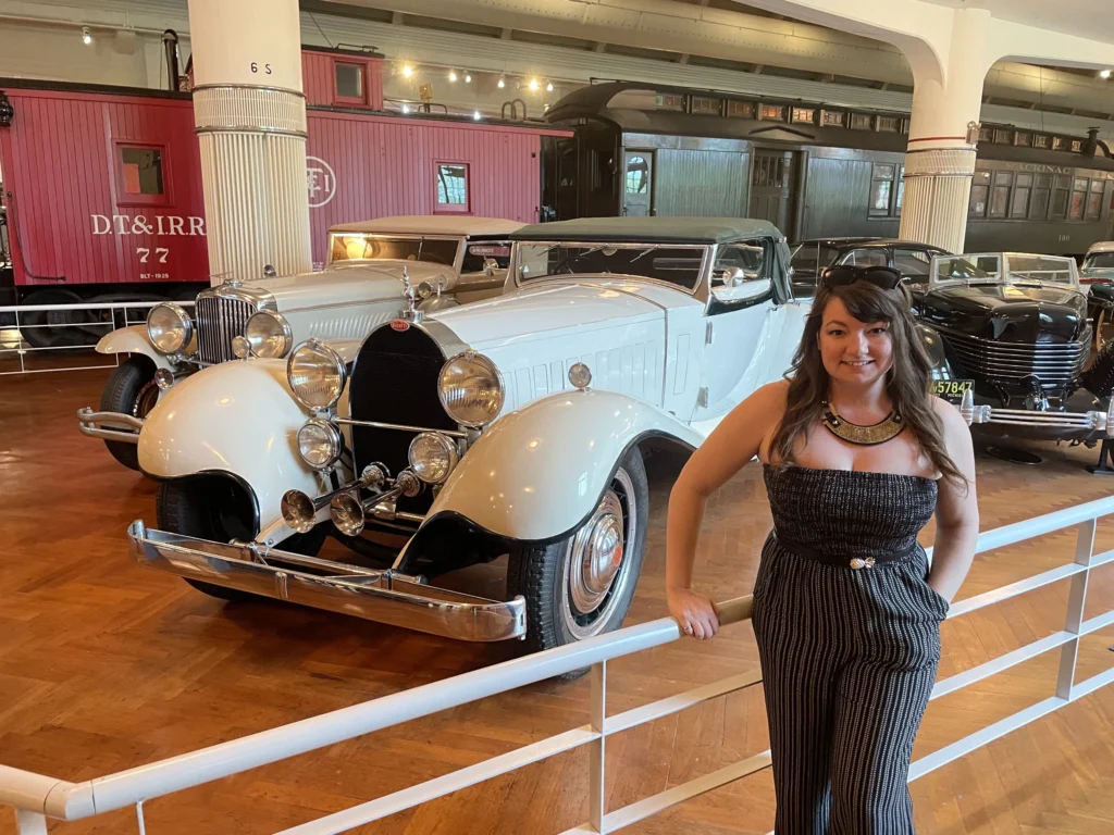 Sara with Bugatti