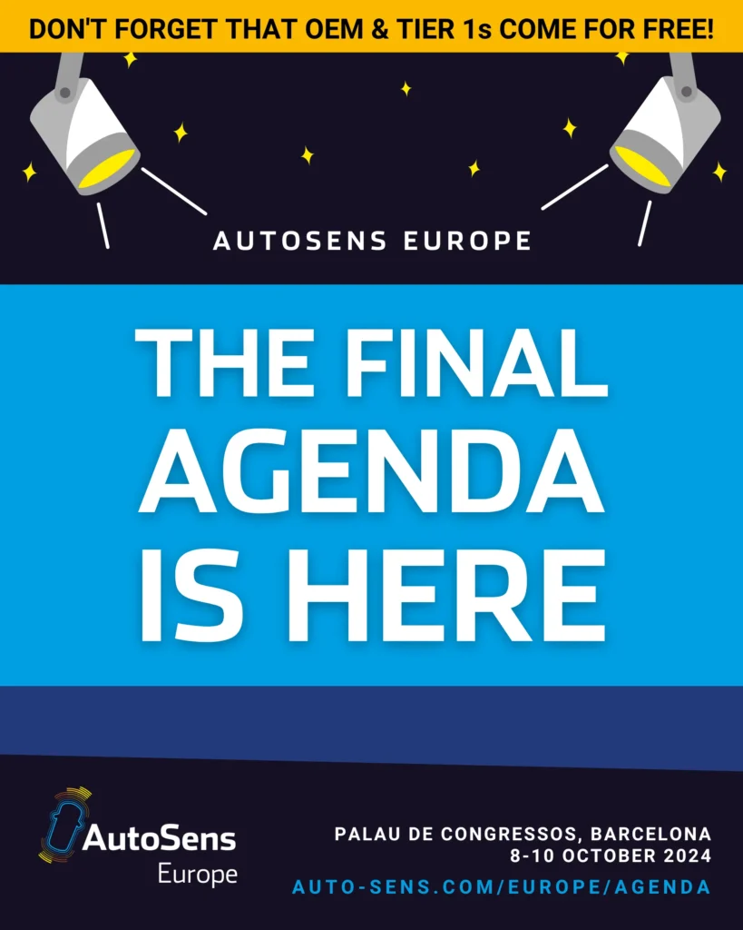 "Final Agenda Announcement for AutoSens Europe Event 2024 in Barcelona"