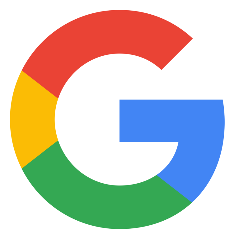 "Google logo with colorful 'G' on a transparent background."