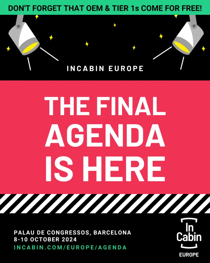 "Final Agenda Announcement for InCabin Europe Event 2024 in Barcelona"