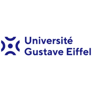 "Université Gustave Eiffel logo with a blue abstract design element."