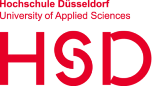 "Hochschule Düsseldorf University of Applied Sciences HSD logo with a transparent background"