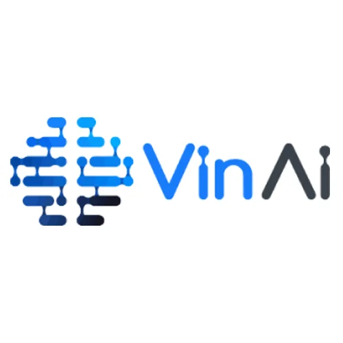 "VinAI logo featuring a stylized neural network design in blue and black."